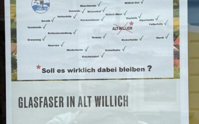 Glasfaser Erschliessung in Alt-Willich vor dem unmittelbaren aus !